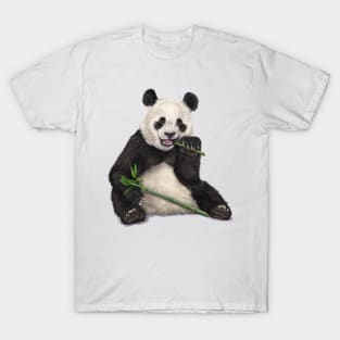 Panda Eating Bamboo Breakfast T-Shirt